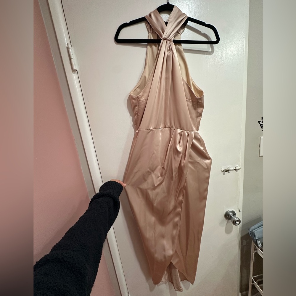 Showpo Cream Halter Maxi Dress